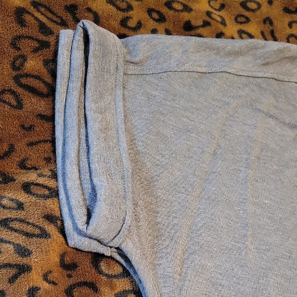 Matty M Heather Olive "French Terry Roll Cuff Tee" - Picture 6 of 7